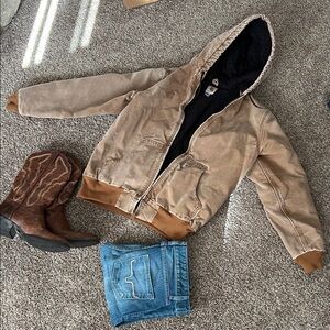 Carhartt tan Jacket gently used women’s Medium